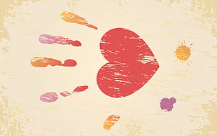 multi-colored handprint illustration HD wallpaper