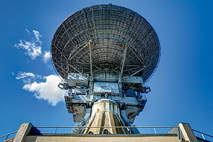 gray satellite, building, radar