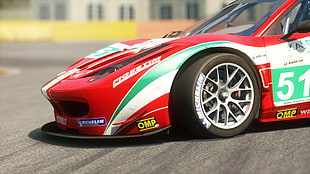 red Ferrari sports car, car, video games, racing simulators, Assetto Corsa HD wallpaper