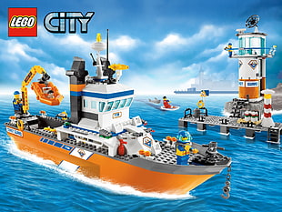 Lego City warship poster HD wallpaper