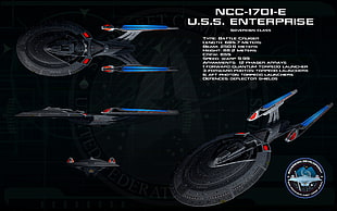 NCC-1701-E U.S.S spaceship collage, Star Trek, USS Enterprise (spaceship)