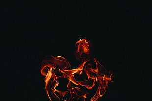 red fire digital wallpaper