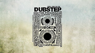 Dubstep poster, cartoon, dubstep, minimalism, typography