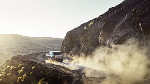 black SUV, Range Rover, car, landscape, vehicle HD wallpaper