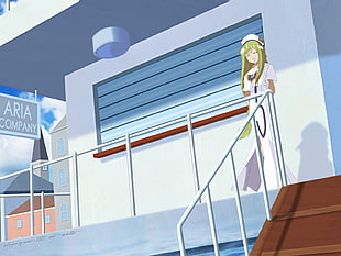 green haired girl nurse anime character HD wallpaper