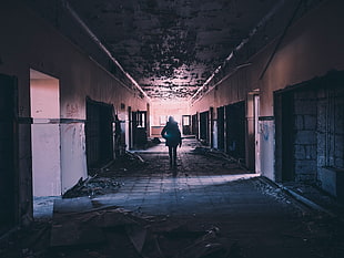 photo of a person on an abandoned place HD wallpaper