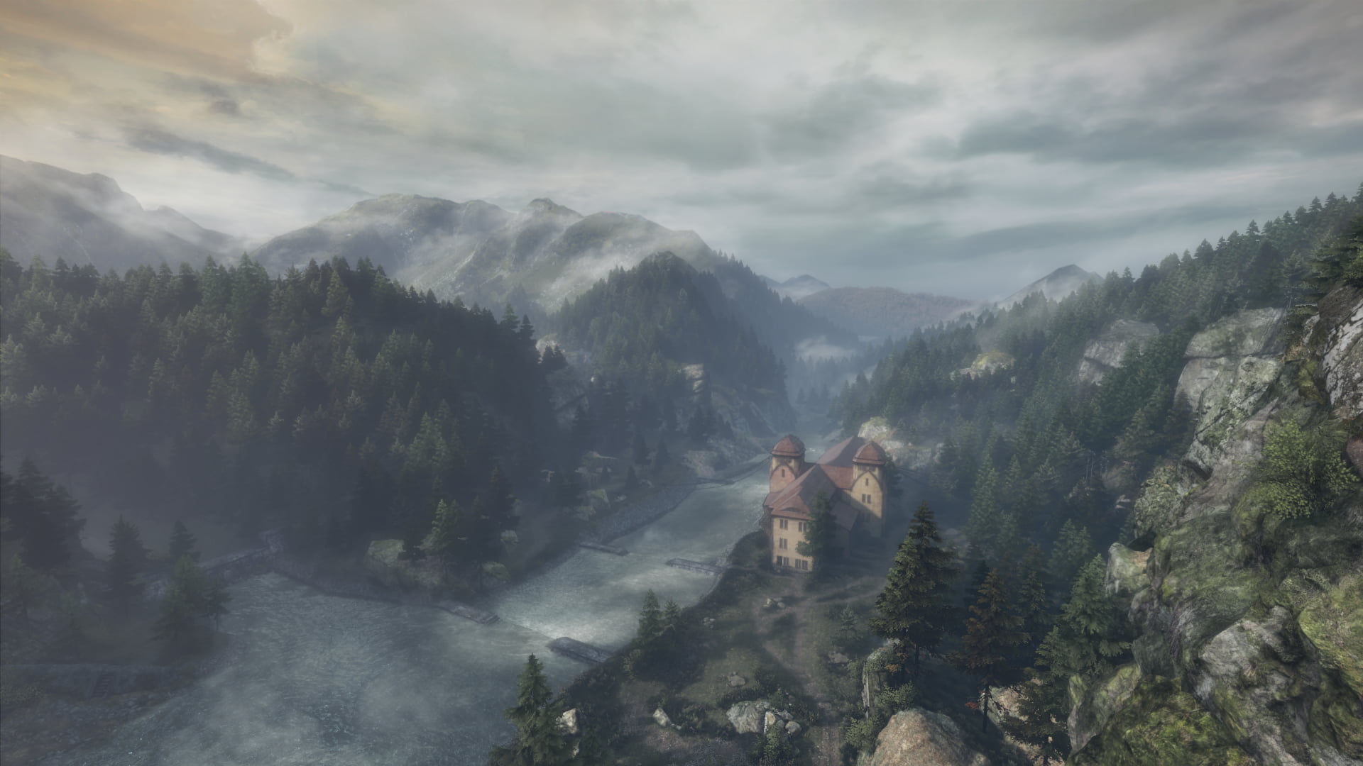 Brown house on top of mountain, trees, The Astronauts, The Vanishing of Ethan  Carter HD wallpaper | Wallpaper Flare