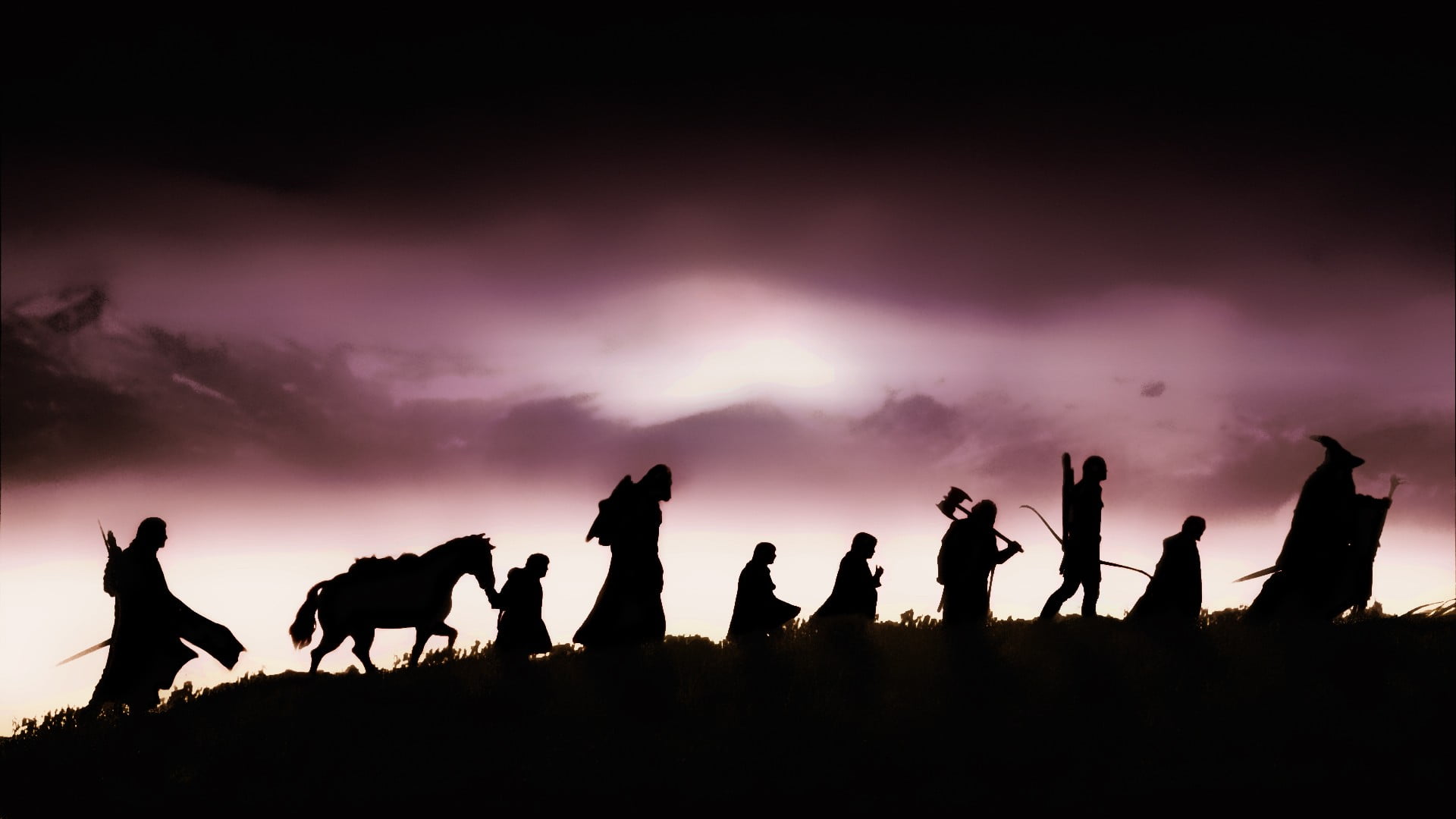 Lord of The Rings silhouette poster, The Lord of the Rings, silhouette, The  Lord of the Rings: The Fellowship of the Ring, movies HD wallpaper |  Wallpaper Flare