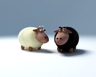 two white and brown sheep figurines, sheep HD wallpaper