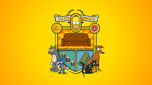 The Simpsons booth illustration HD wallpaper