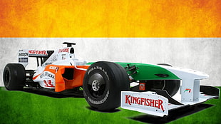 green and white Kingfisher Formula 1 vehicle, Formula 1, Sahara Force India F1 Team