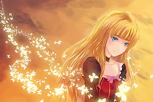 blonde hair girl anime character