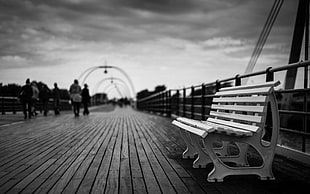 grayscale photo of bench, chair, bench, monochrome HD wallpaper