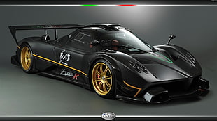 black sports coupe, Pagani Zonda, supercars, car, black cars HD wallpaper