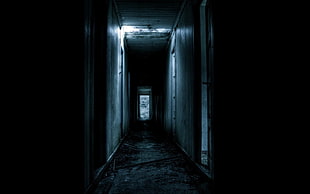 black hallway, hallway, creepy HD wallpaper