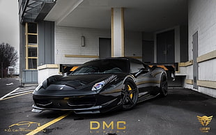 black coupe, car, Ferrari, Ferrari 458 Italia, DMC