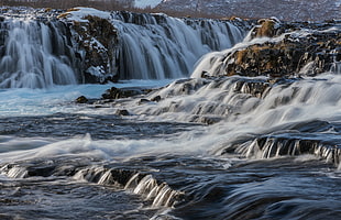 time lapse photography of river and stones, iceland HD wallpaper