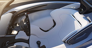white leather vehicle bucket seat HD wallpaper