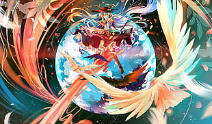 Kingdom Hearts poster, Hinanawi Tenshi , Touhou, birds HD wallpaper