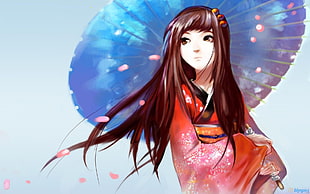 geisha anime character, artwork HD wallpaper