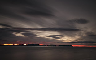 silhouette of mountain at golden hour