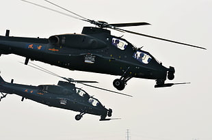 black fighter helicopters HD wallpaper