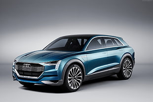 blue Audi sport utility vehicle