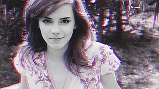 Emma Watson, Emma Watson, anaglyph 3D HD wallpaper