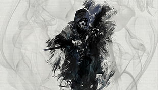 Skull Reaper digital wallpaper, artwork, Dishonored, video games, skull HD wallpaper