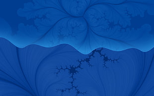blue leaf melted theme surface HD wallpaper