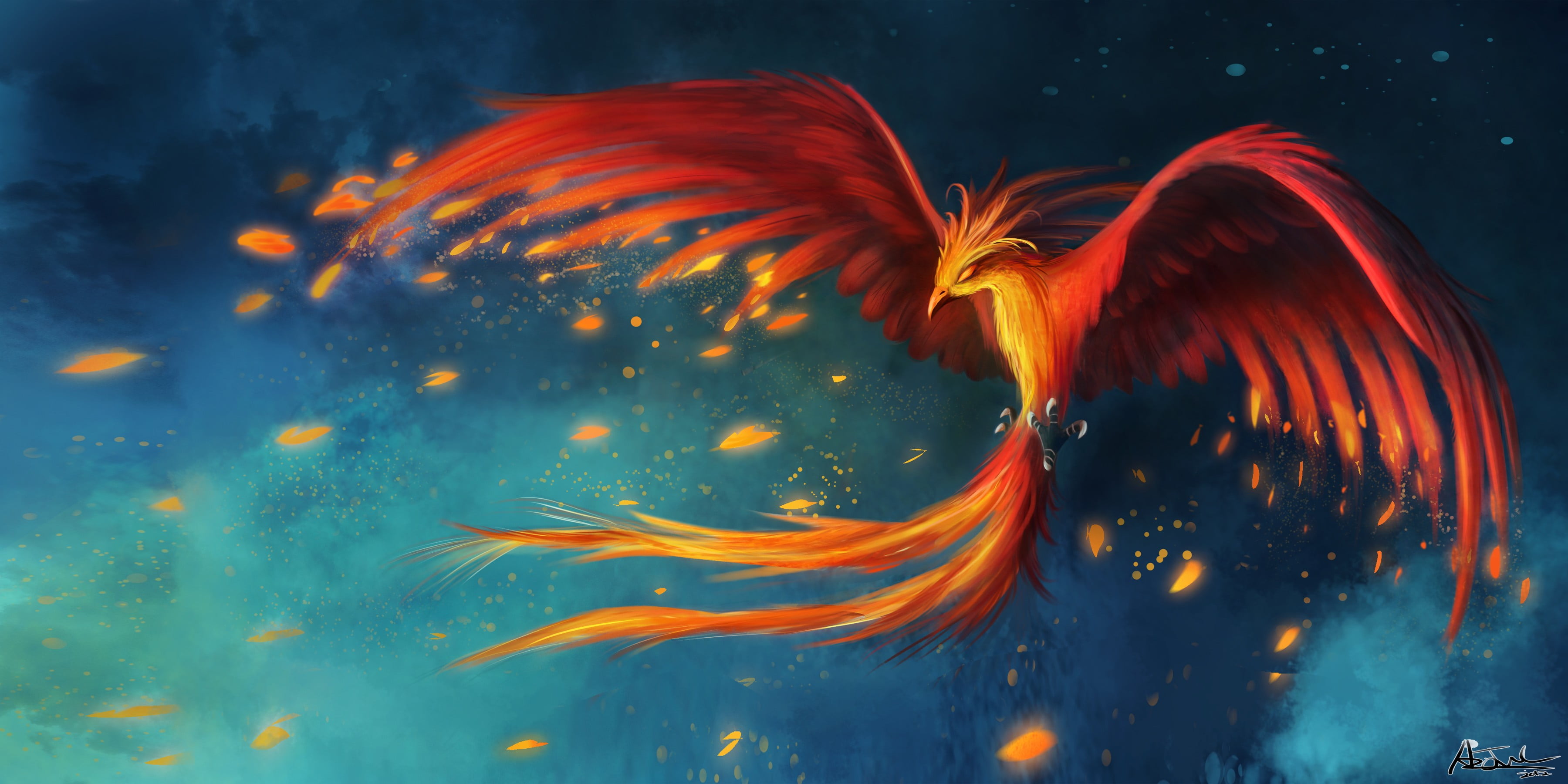 phoenix illustration, phoenix
