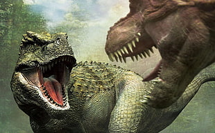 Tyrannosaurus rex illustration HD wallpaper