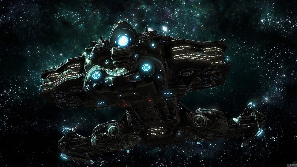 Gray and blue spacecraft, space, ship HD wallpaper | Wallpaper Flare