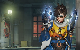 Tracer from Overwatch, Overwatch, Blizzard Entertainment, Tracer (Overwatch), video games HD wallpaper