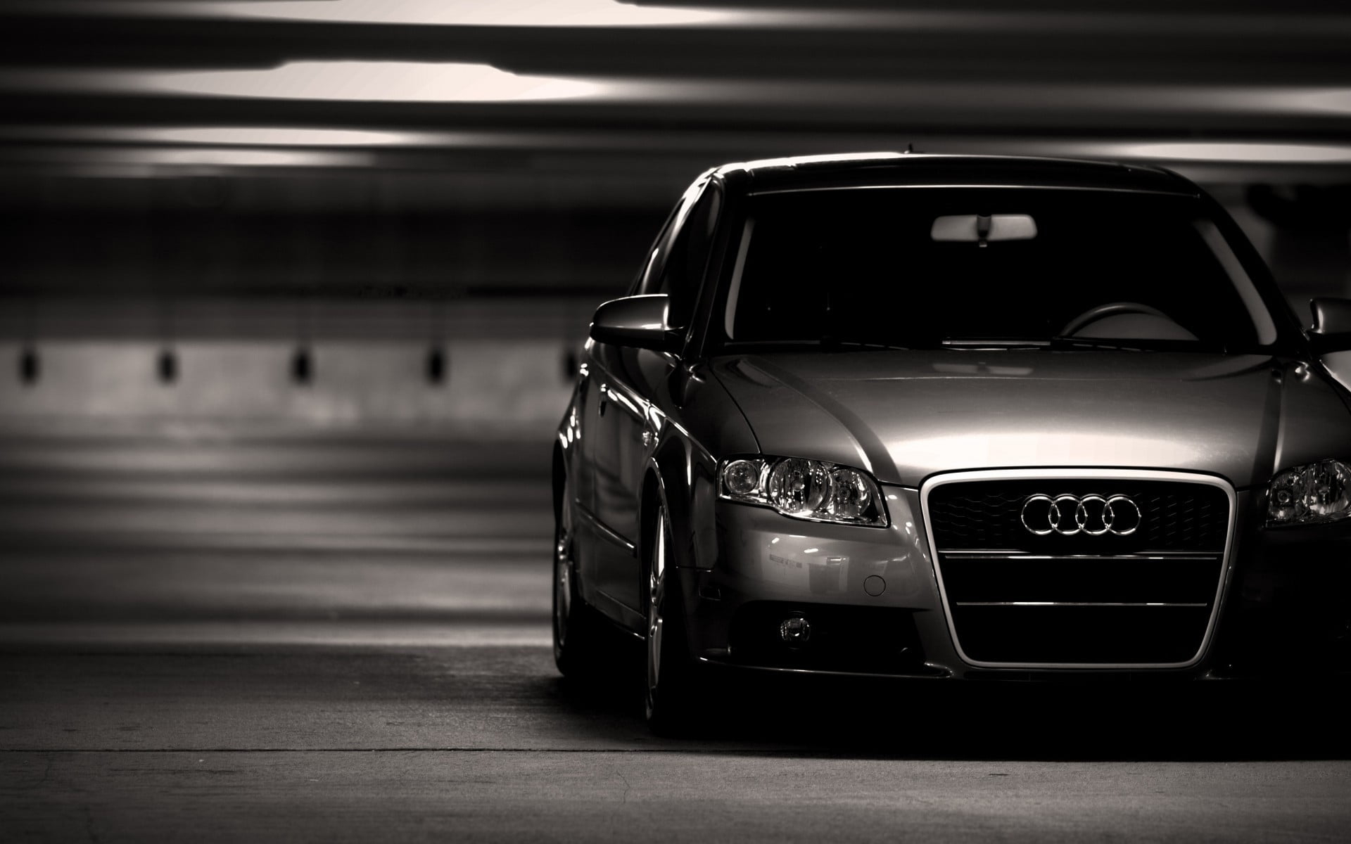 gray Audi vehicle, Audi, a4, monochrome, Audi A4