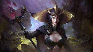 female character wallpape, fantasy art, magic, LeBlanc (League of Legends), League of Legends HD wallpaper