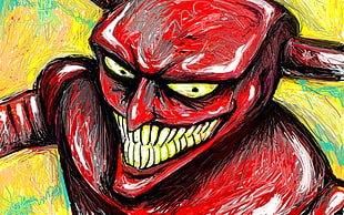 red demon painting HD wallpaper