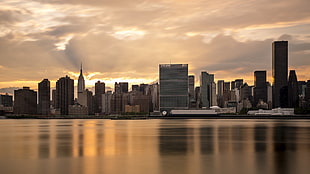body of water near buildings, city, cityscape, New York City HD wallpaper