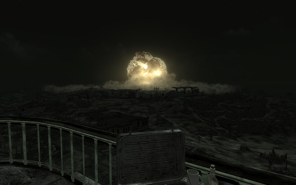 bomb explotion, Fallout, explosion, Megaton, Fallout 3 HD wallpaper