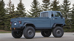 blue dropside truck, Jeep Mighty FC, car