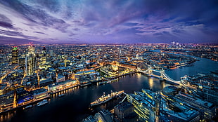 bird's-eye view of city skyline