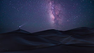 desert under sky full of stars during nighttime HD wallpaper