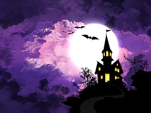 Black bats, landscape, bats, silhouette HD wallpaper | Wallpaper Flare