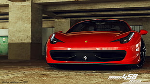 red Ferrari car, Ferrari 458, Ferrari, red cars, vehicle HD wallpaper