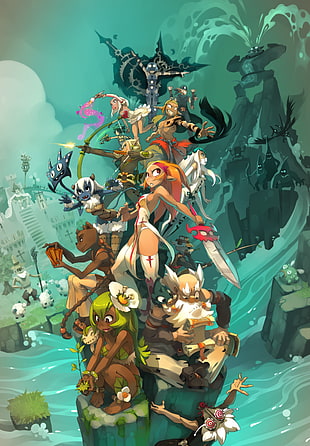 anime character poster, artwork, fantasy art, digital art, wakfu