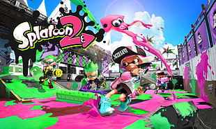 Splatoon 2 game poster, Splatoon, video games, Splatoon 2 HD wallpaper