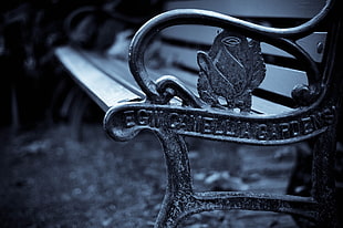 black metal bench