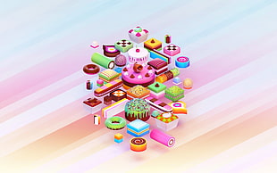 toddler's assorted plastic toys, Nik Ainley, cake HD wallpaper