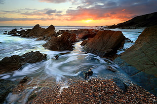 rock formation on seashore, church cove