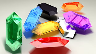 assorted-color crystals HD wallpaper